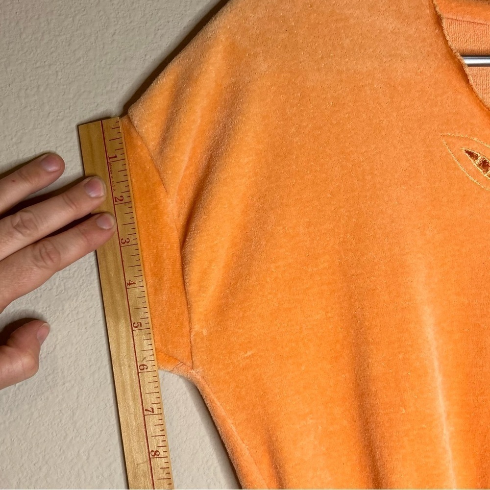 ILGWU Vintage 1970s Orange Velour Dress Ladies Garment Worker Union Collector - Picture 12 of 16